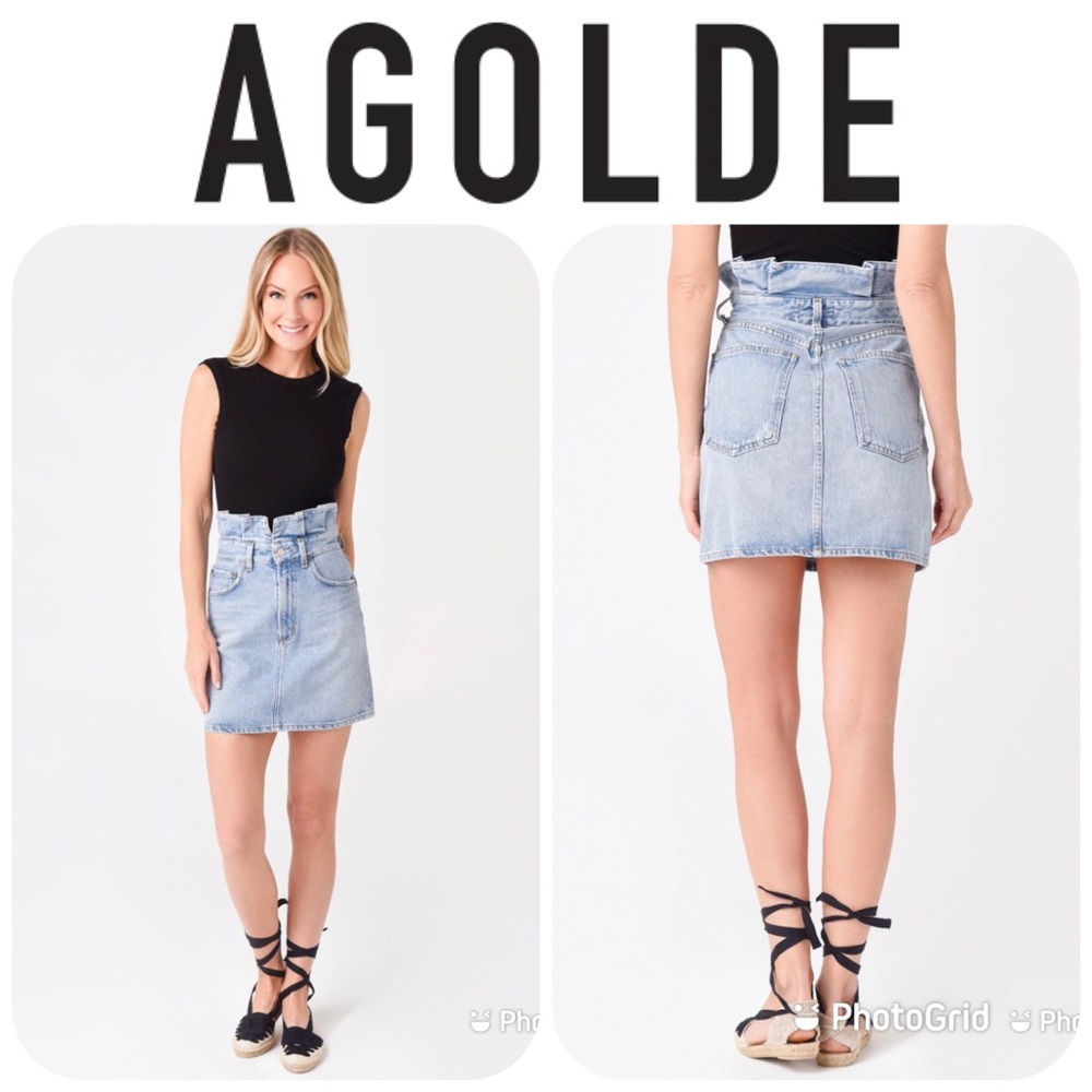 AGOLDE Lettuce Waistband Skirt Sz 32 $188 NWOT!